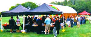 Plenty of area and plenty of fun at a company picnic at Downey's Farm, Caledon, Ontario, west of Toronto.  