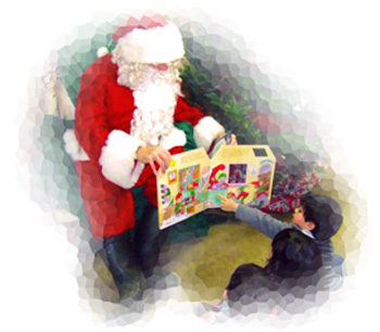 Santa isn't confined to shopping malls-he can be your child's friend, at Downey's Farm, Caledon, Ontario west of Toronto